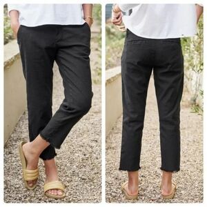 Frank & Eileen Wicklow Italian Chino Performance Pants Linen Blend Black Size 2